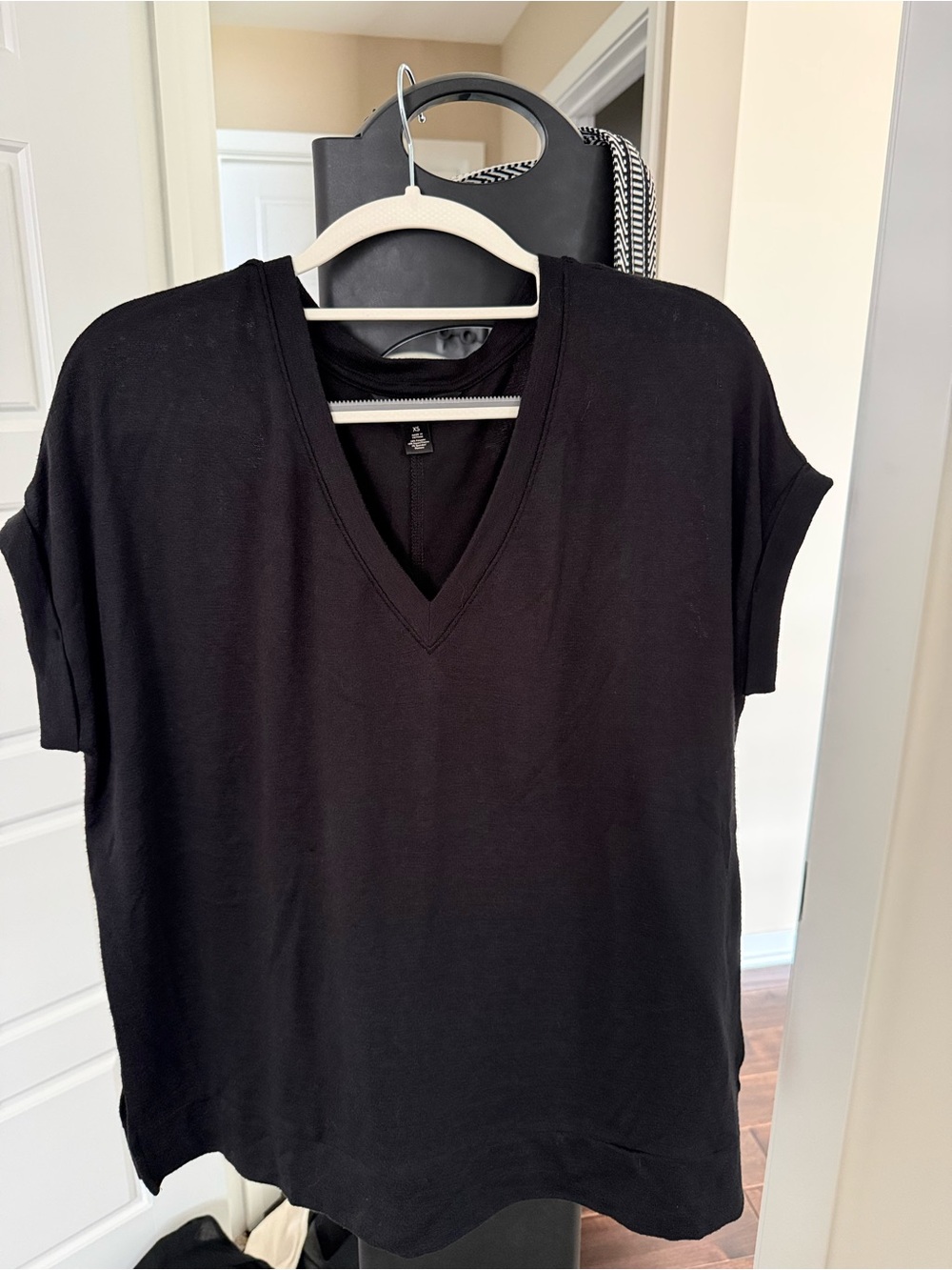 Banana Republic Luxspun Black V-Neck Top
